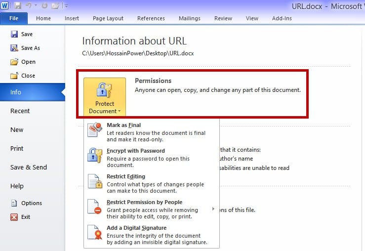 Password in Office File 3