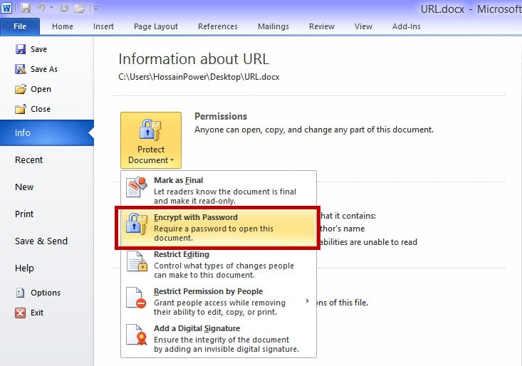 Password in Office File 4