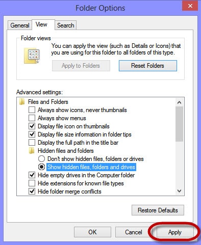 Show Hidden Files Or Folders In Windows 8 7