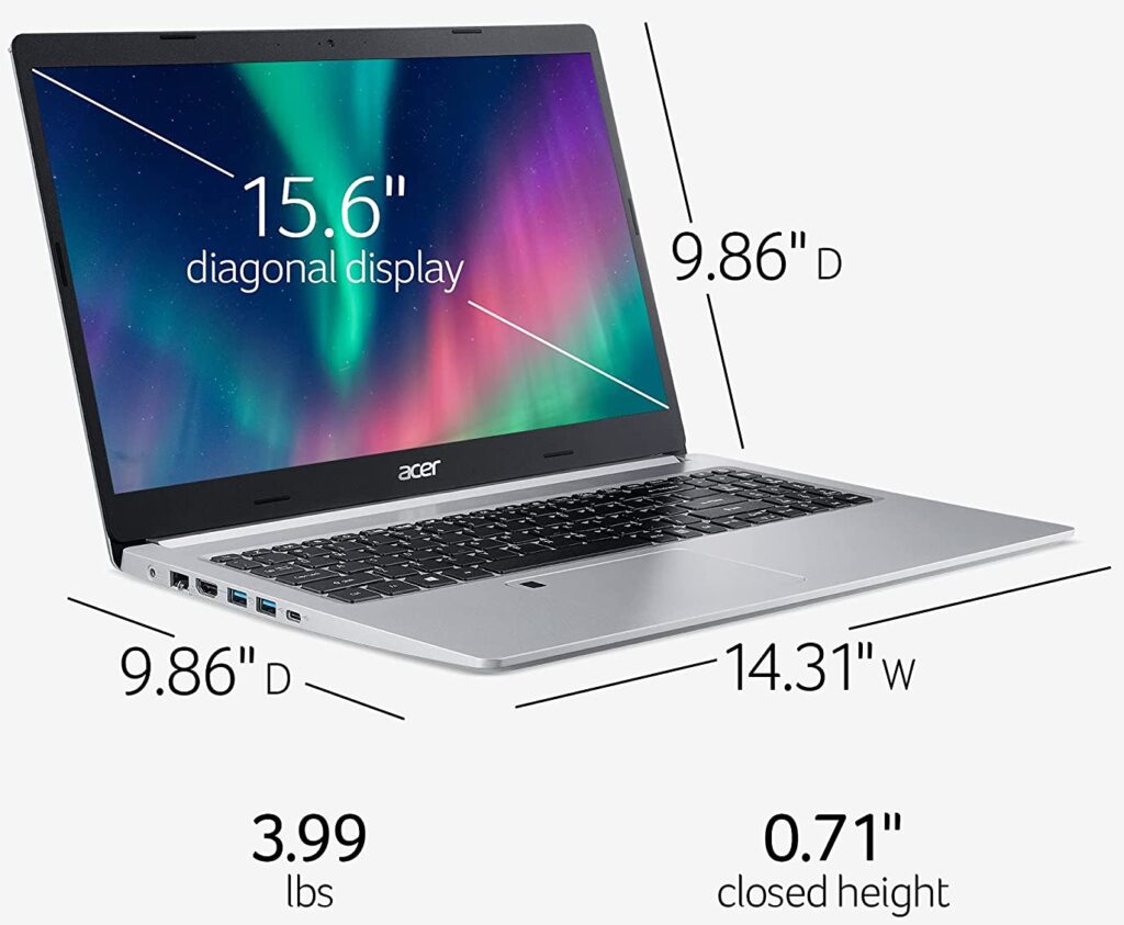 Acer Aspire S5 A515-Dimension