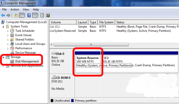 Disk Management Window