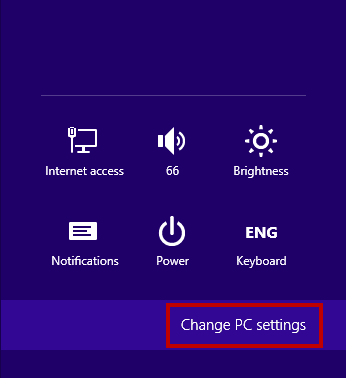 Change pc settings