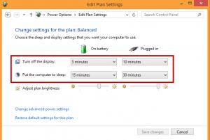 Change Power Plan Settings- auto sleep